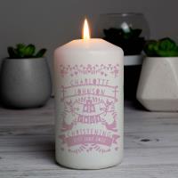 Personalised Pink Papercut Style Pillar Candle Extra Image 1 Preview